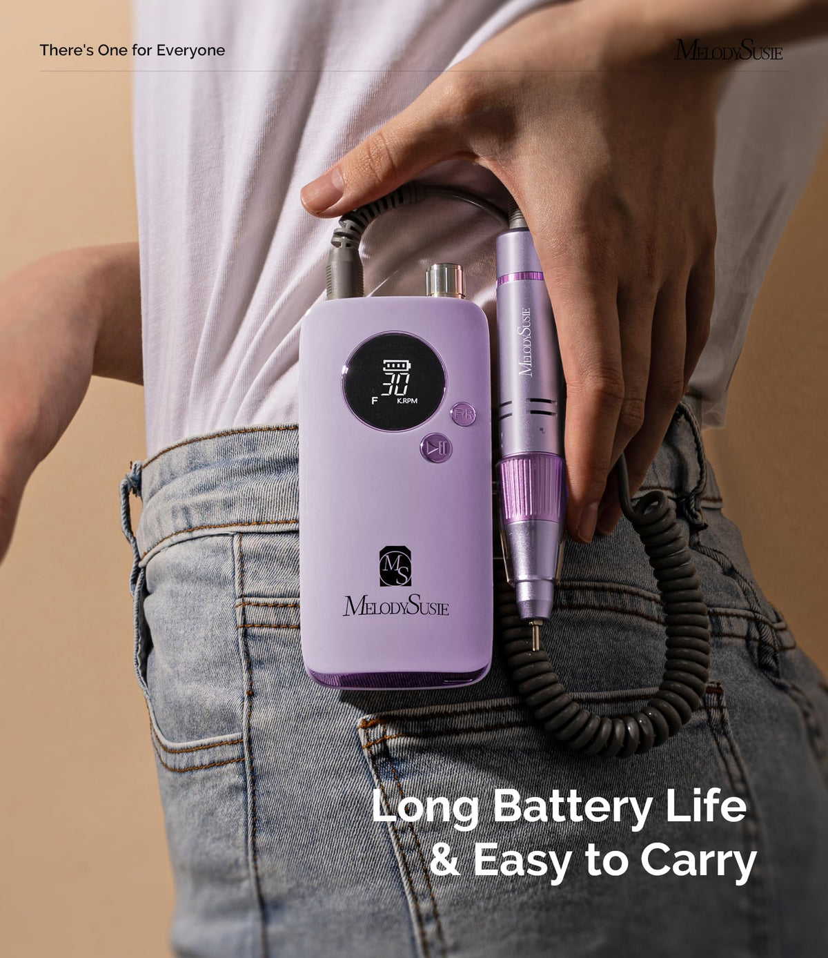 MelodySusie Clip-On SC320F Rechargeable Nail Drill 30,000 RPM for Beginners