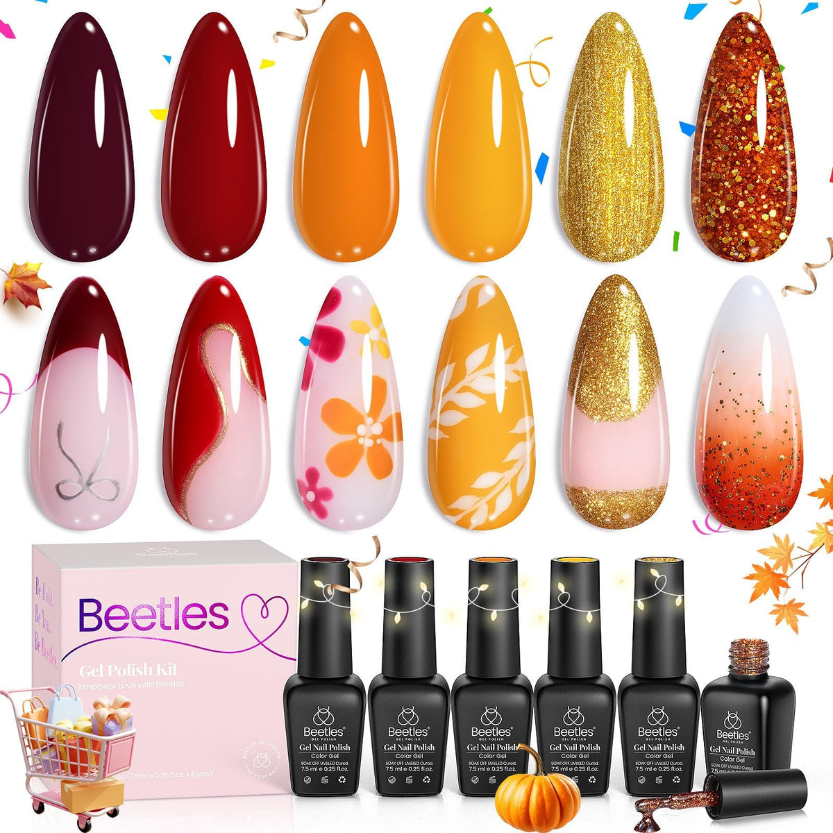 beetles Gel Polish Whispers of Love Jelly Gel Nail Polish Set, 6 Colors
