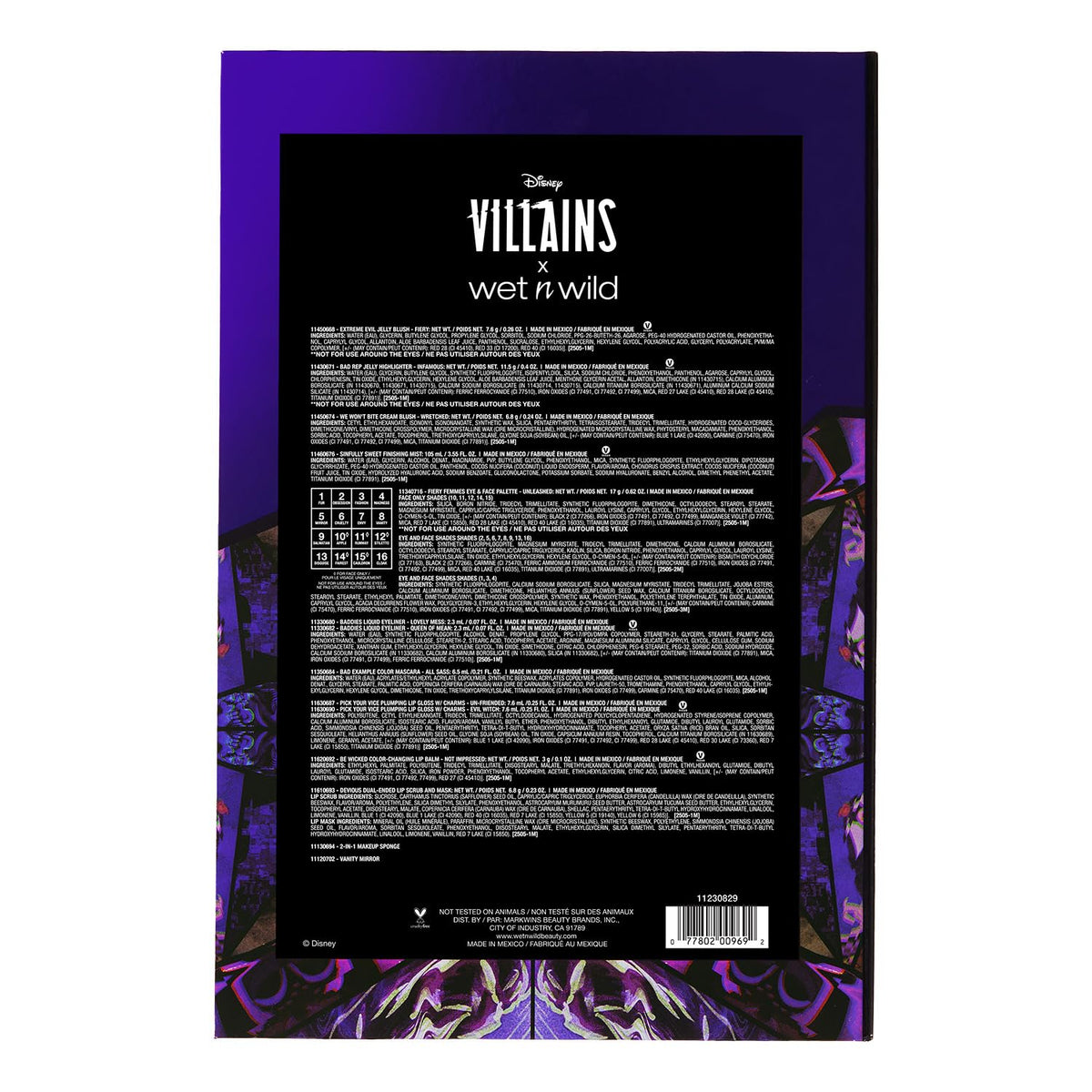 wet n wild Disney Villains PR Box, 14-Piece Makeup & Accessories Collection, Limited Edition Storybook Set, Cruelty-Free