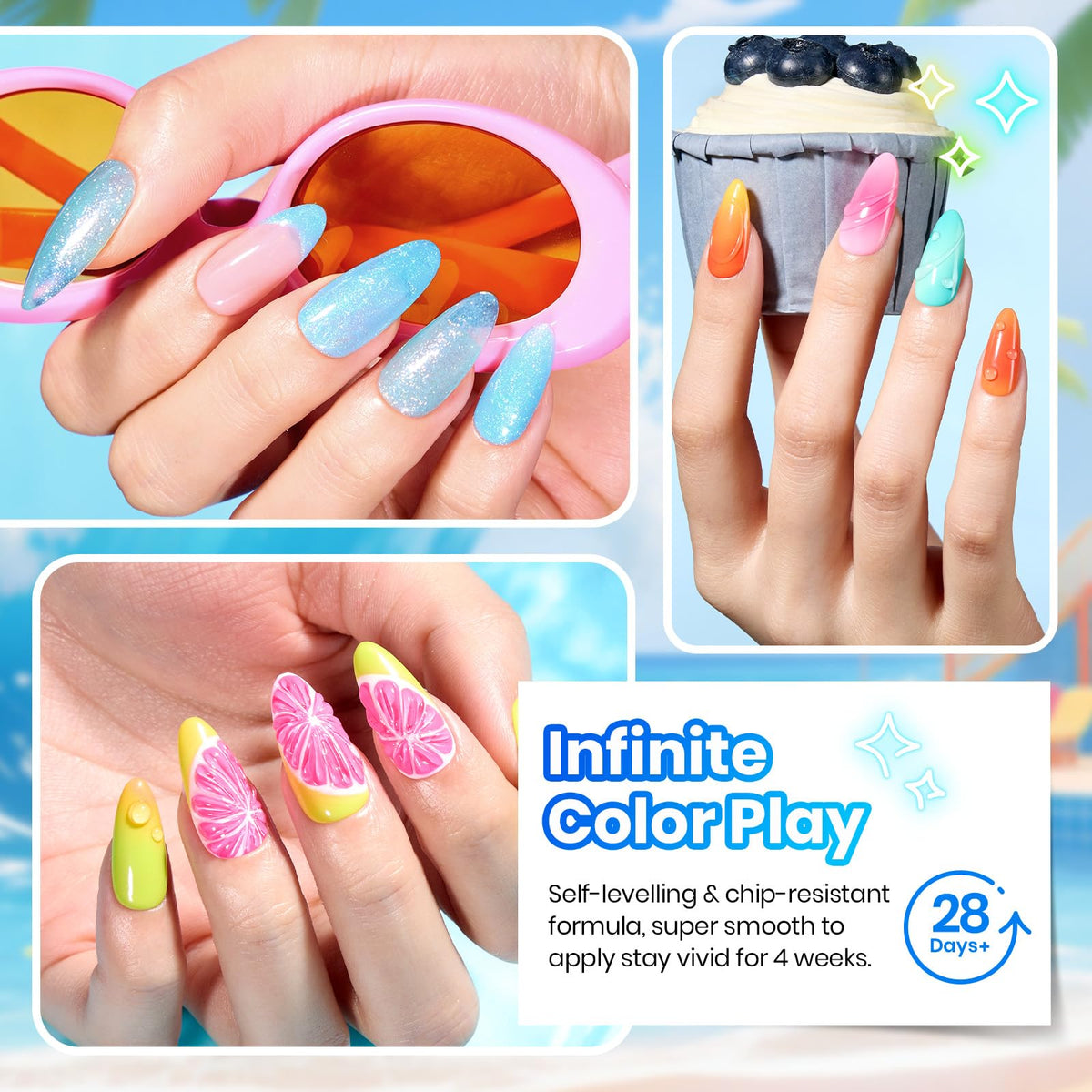 Beetles Cat Eye Gel Nail Polish Set, 36 Colors Magnetic Fall Gel Polish Kit