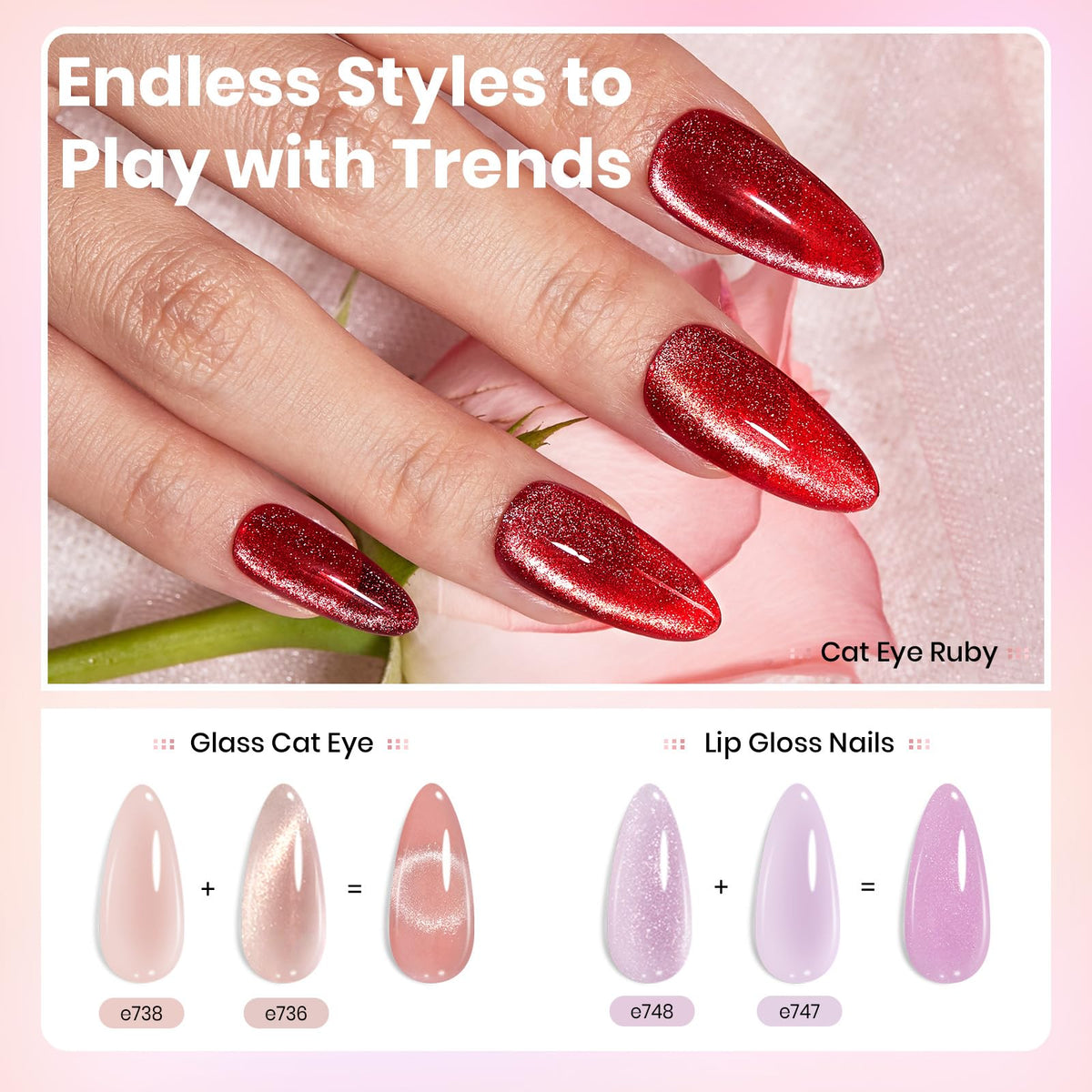 Beetles Fall Gel Nail Polish Set, 23Pcs Brown Burgundy Red Nude Pink