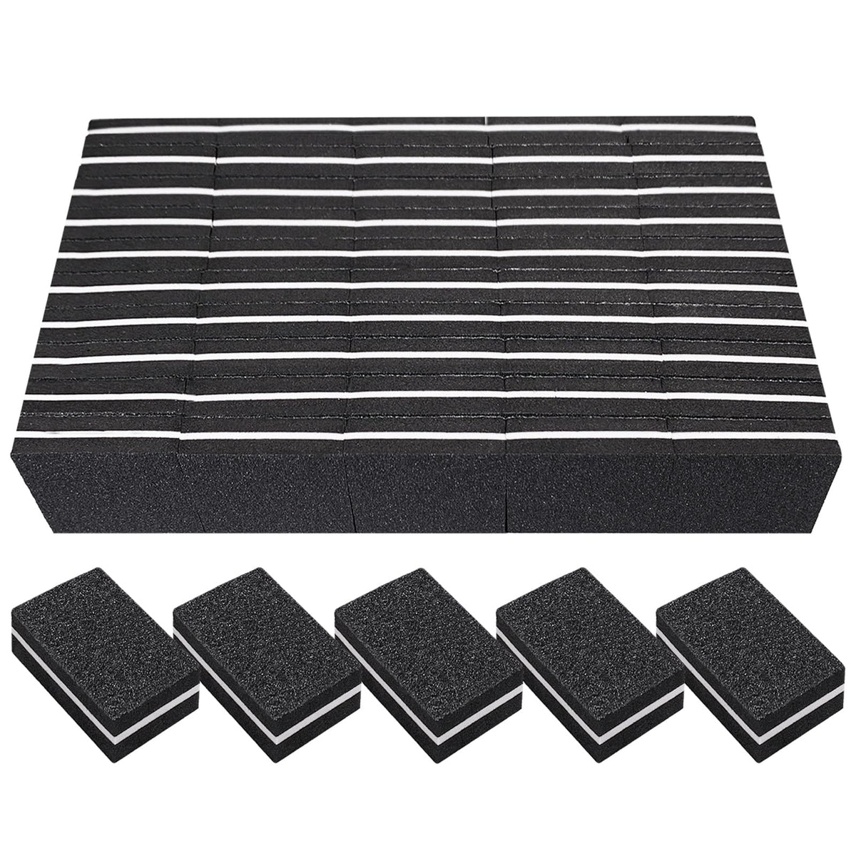 Nail Buffers (50 Pack), Mini Buffer Block Nail File for Acrylic Nails and Natural Nails, 100/180 Grit Nail Buffer Block Bulk Buffing Blocks for Nail Buff Professional Manicure File Blocks Set Pink