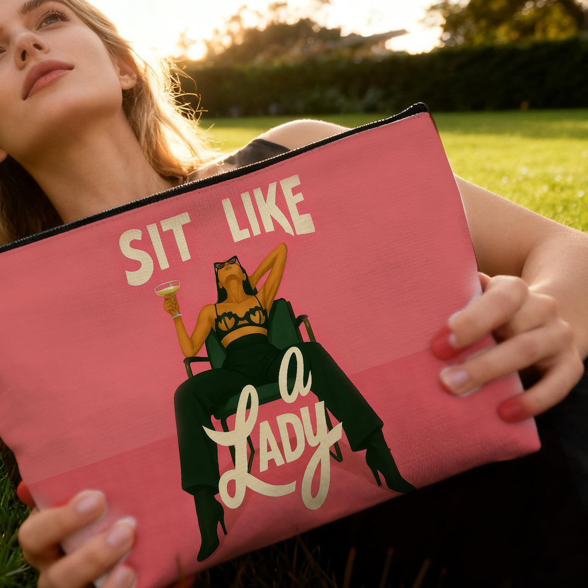 Retro Pinup Makeup Bag for Women, Vintage Pop Art Cosmetic Pouch, Sassy Funny Gifts for Girls, Bold Sarcastic Toiletry Bag, Unique Present