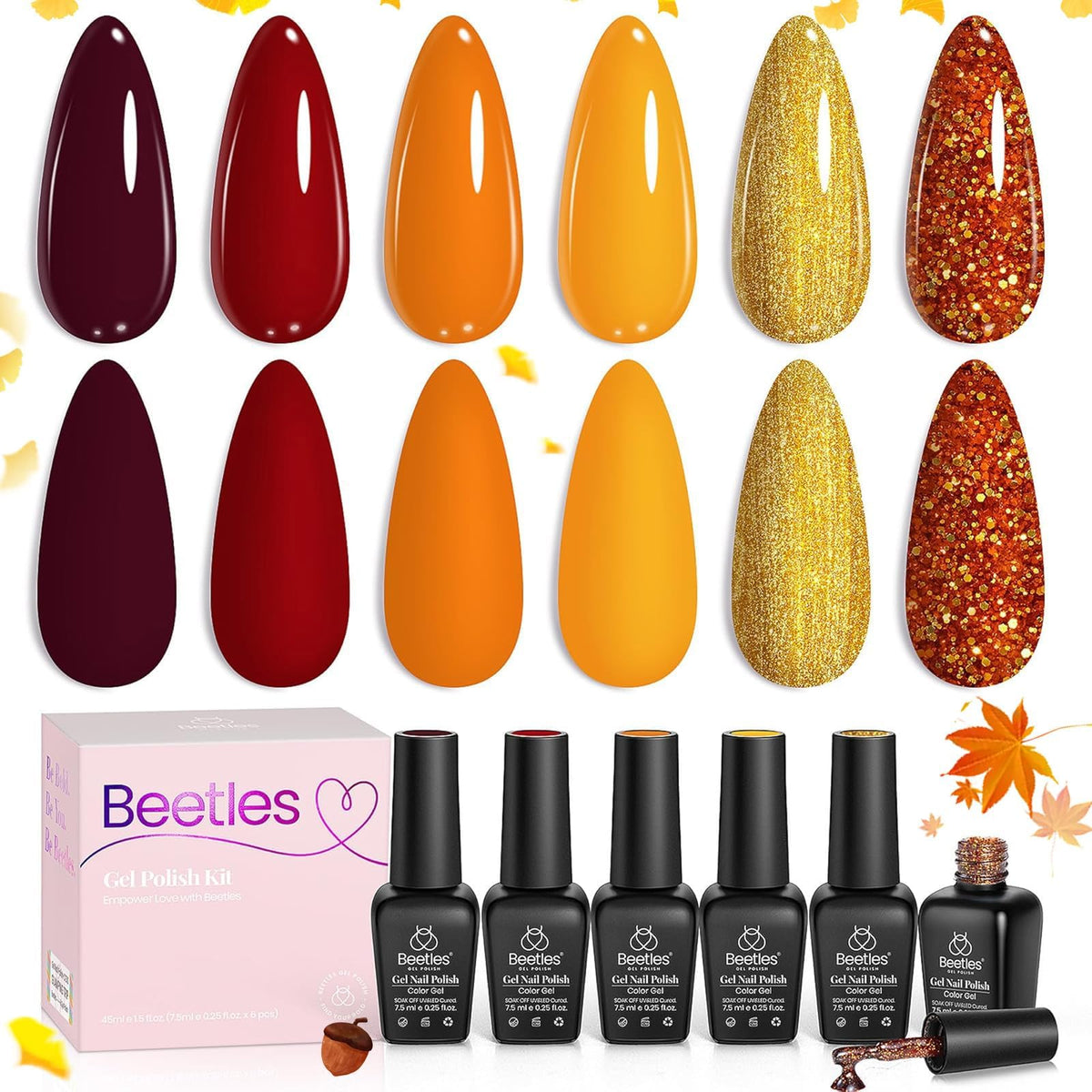 beetles Gel Polish Whispers of Love Jelly Gel Nail Polish Set, 6 Colors