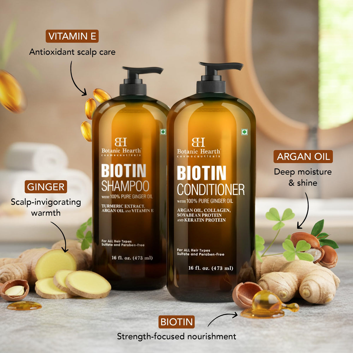 Botanic Hearth Tea Tree Shampoo And Conditioner Set - 16 Fl oz Each