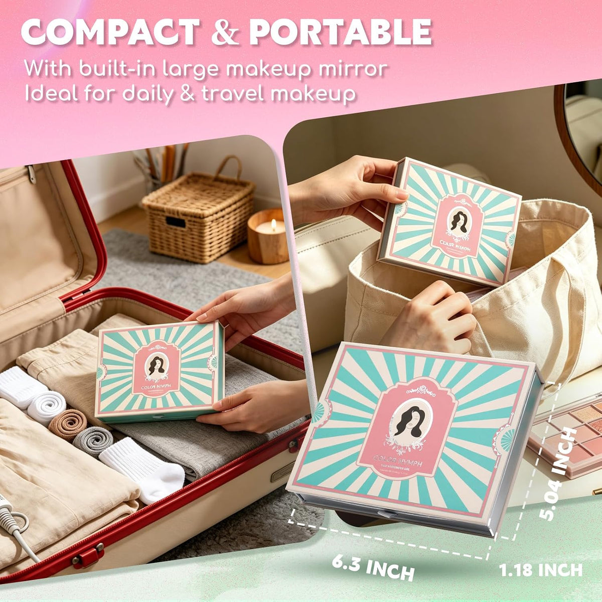 Color Nymph Makeup Kit for Teens Girls Beginners Travel Make up Set Green