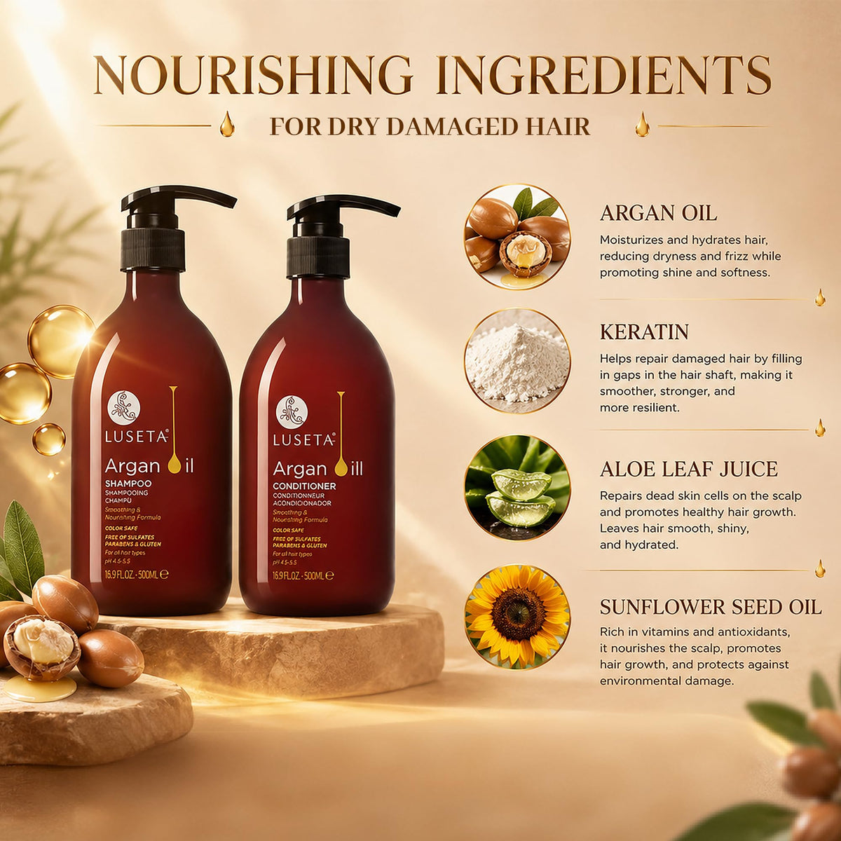 Luseta Biotin Shampoo and Conditioner Set, Thickening for Thinning Hair