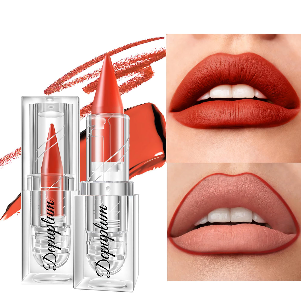 Depuplum Black Lipstick Glitter Red Lipstick Ombre Lips Dual Tone
