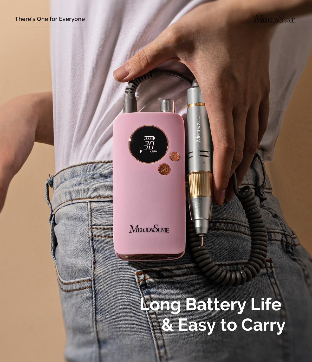 MelodySusie Clip-On SC320F Rechargeable Nail Drill 30,000 RPM for Beginners
