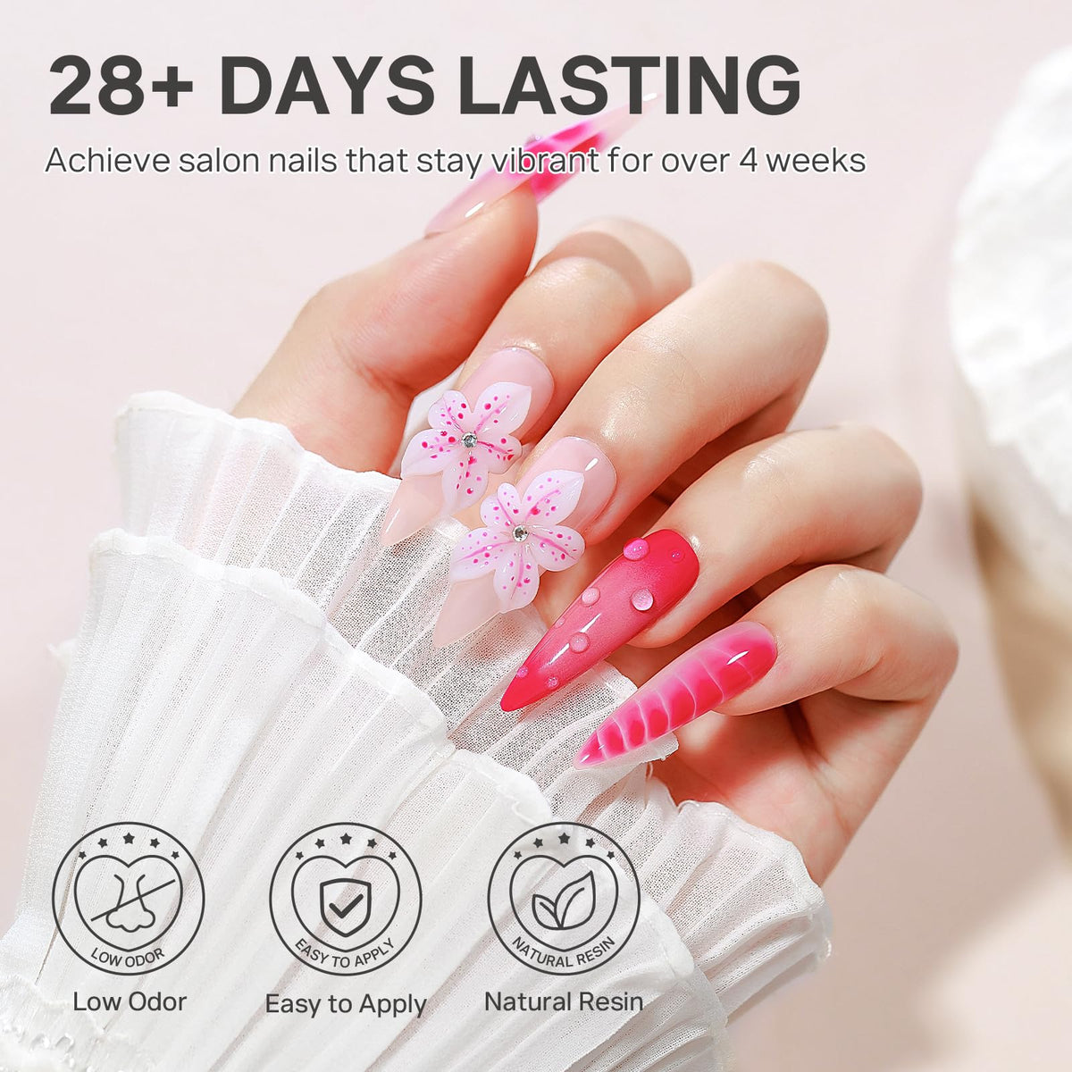 MIZHSE 3D Nail Scupting Gel for Nail Art, 6PCS Neon Colors Non-sticky