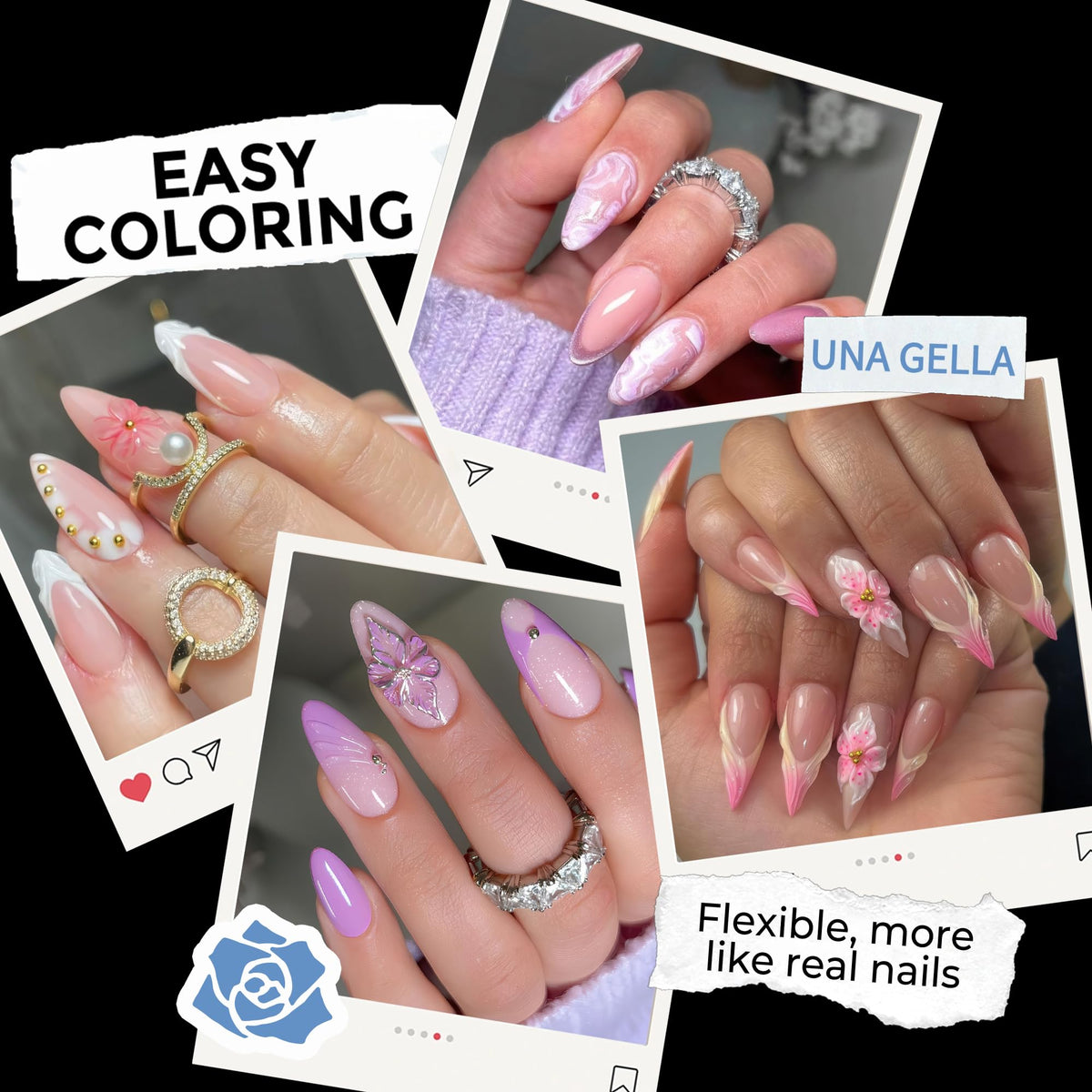 UNA GELLA Solid Nail Glue Super Strong for Press On Nails & Nail Tips 15g