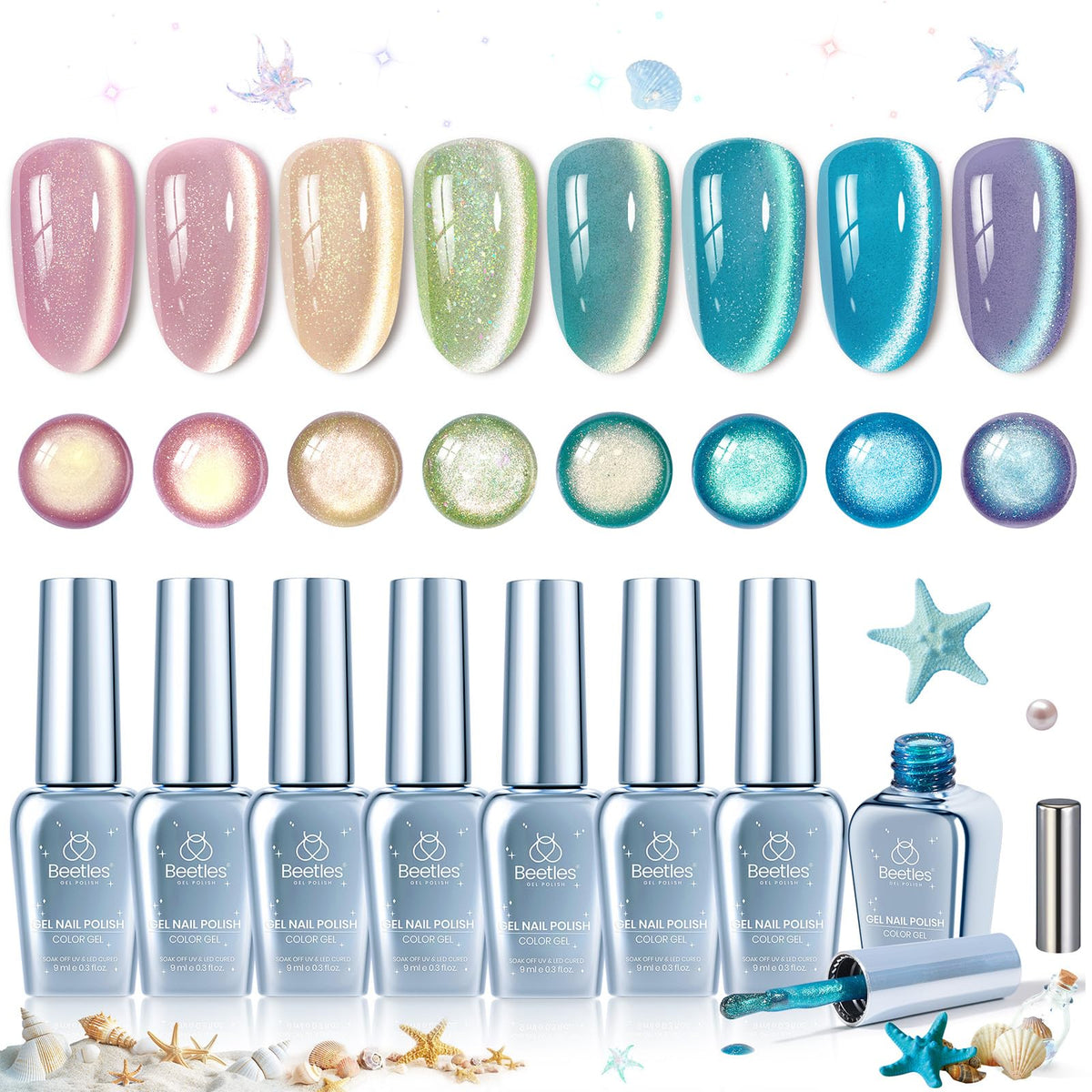 beetles Gel Polish Whispers of Love Jelly Gel Nail Polish Set, 6 Colors