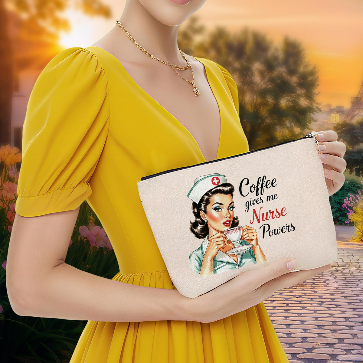 Retro Pinup Makeup Bag for Women, Vintage Pop Art Cosmetic Pouch, Sassy Funny Gifts for Girls, Bold Sarcastic Toiletry Bag, Unique Present