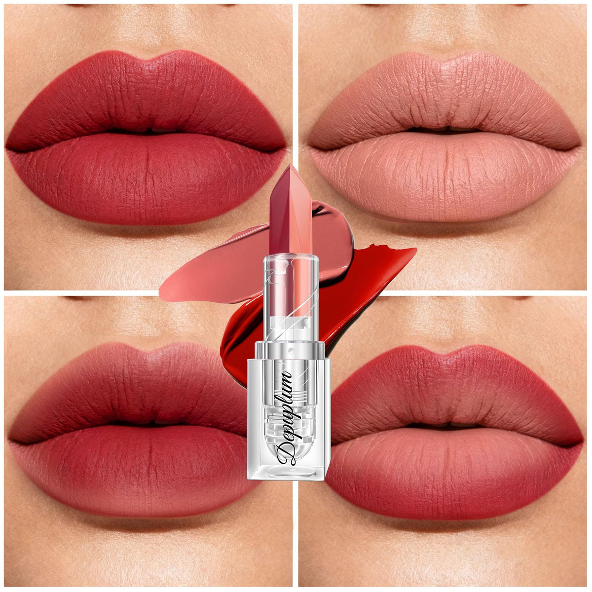Depuplum Black Lipstick Glitter Red Lipstick Ombre Lips Dual Tone