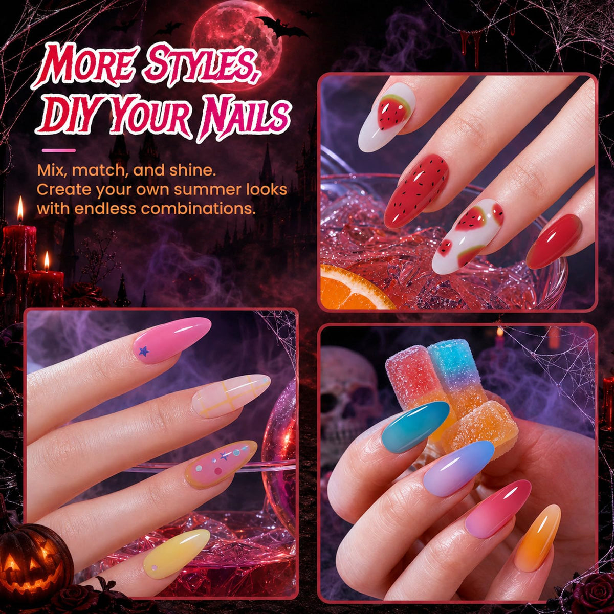 Beetles Cat Eye Gel Nail Polish Set, 36 Colors Magnetic Fall Gel Polish Kit
