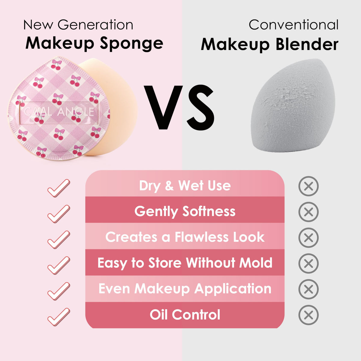 COOL-ANGLE Makeup Blender Sponges, Latex-Free, 5Pcs Medium Green