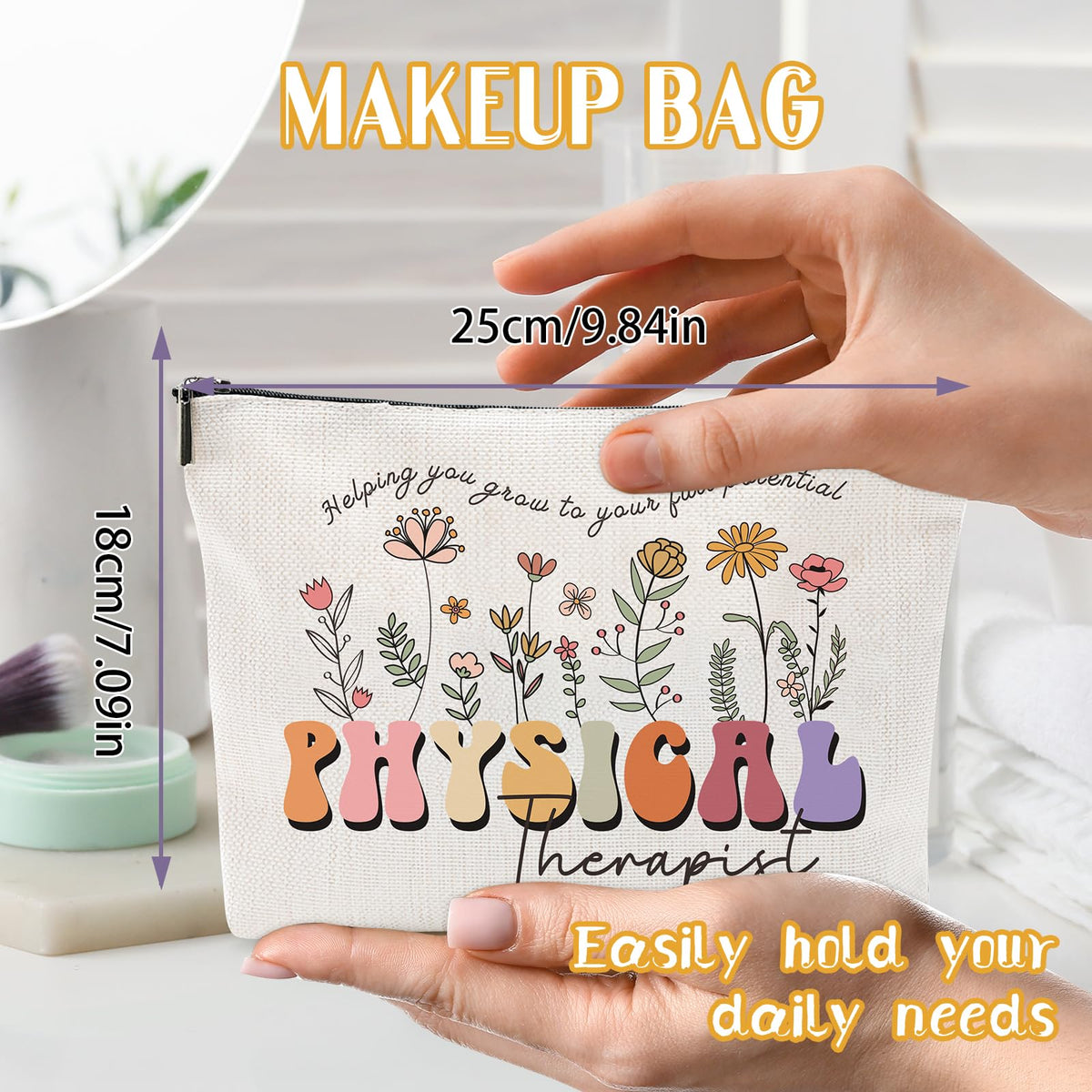 Sitsink Funny Sarcastic Gifts for Girls - Intersting Gifts for Girls Birthday. A Ray of Sarcastic Sunshine Every Single Day Makeup Bag, Cosmetic Bags Humor Sarcastic Gifts for Women Boss Coworker