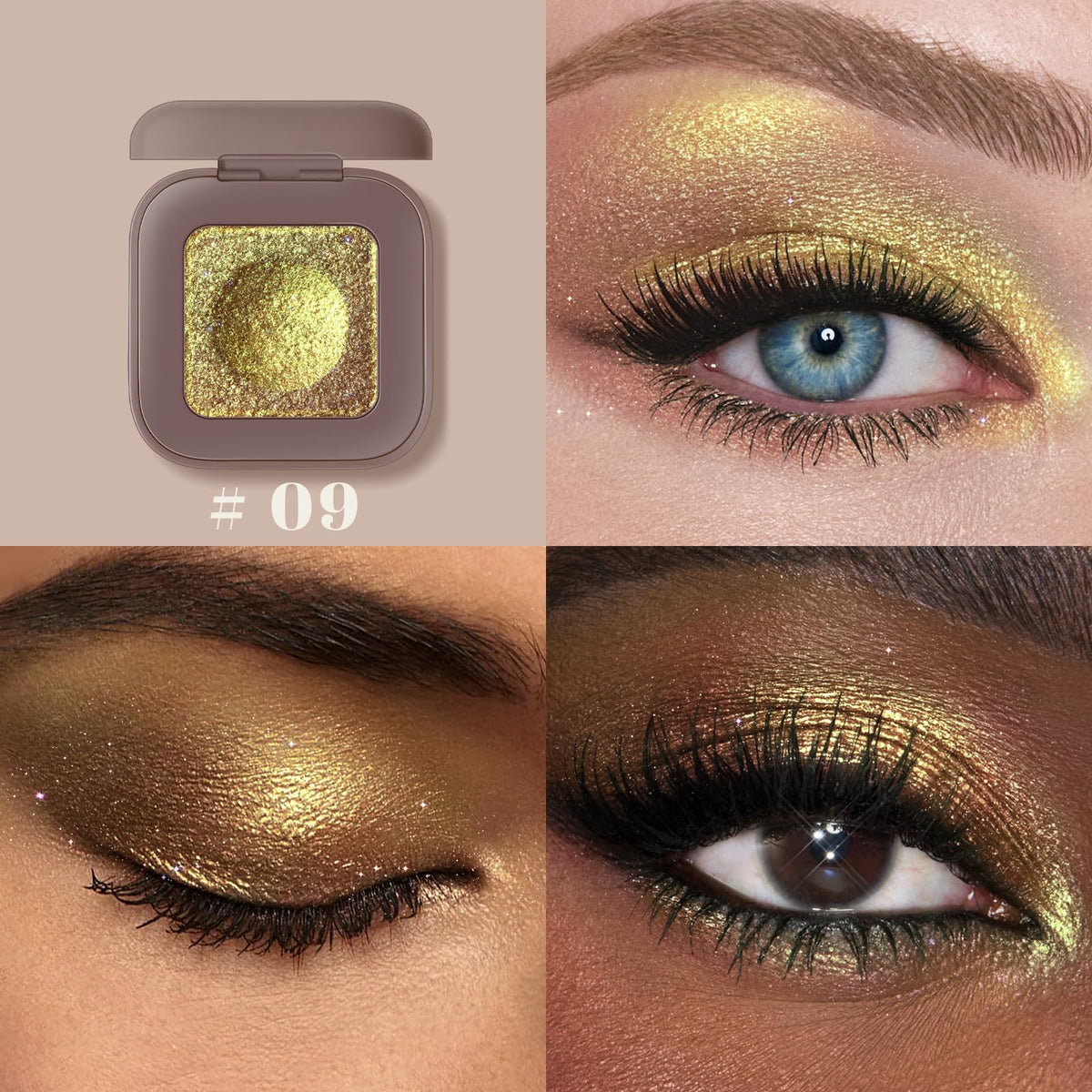 Noerrors Duochrome Plum Mauve Green Blue Glitter Eyeshadow Palette, Holographic Chameleon Rich Color Shimmer Metallic Eye Shadow, Color Shift Sparkle Iridescent Eye Brightener Fairy Makeup for Rave#02