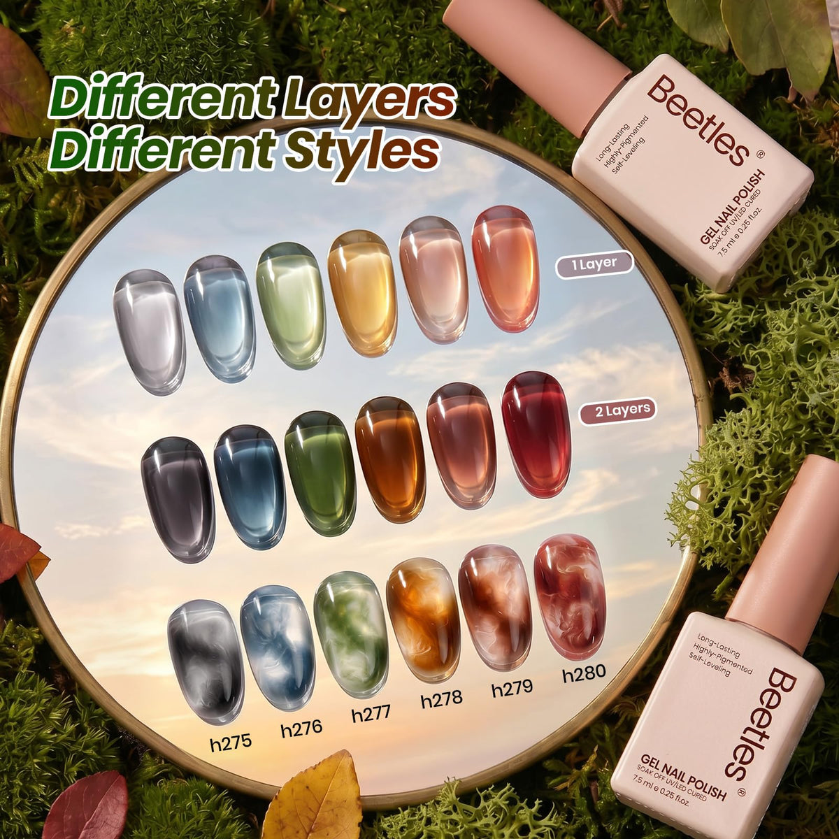beetles Gel Polish Whispers of Love Jelly Gel Nail Polish Set, 6 Colors