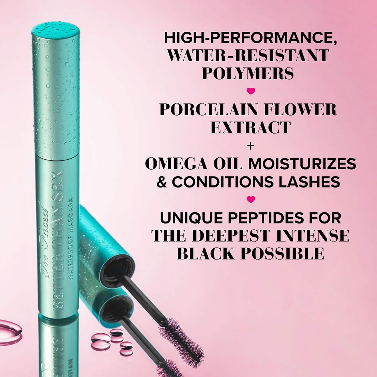 Too Faced Better Than Sex Waterproof Mascara | Volume + Length with Hourglass Brush