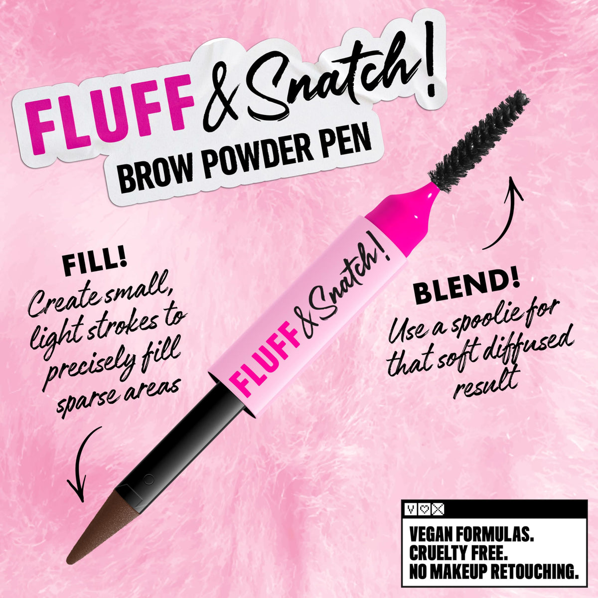 NYX PROFESSIONAL MAKEUP Fluff & Snatch Brow Powder Pen, Cream To Powder Eyebrow Pen For Soft, Defined Brows, Smudge and Transfer-Resistant Formula - Espresso