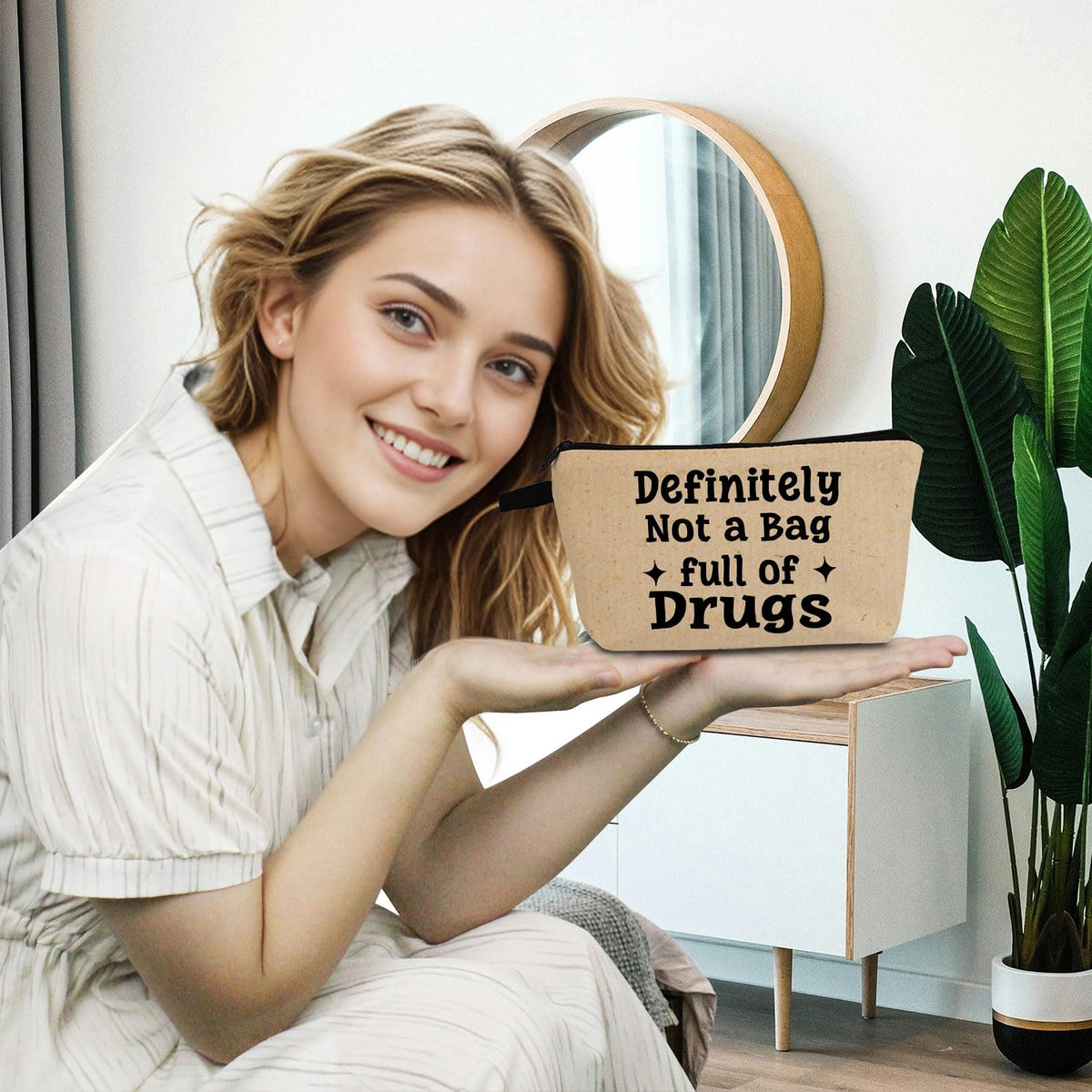 Funny Quote Print Small Cosmetic Bag -1