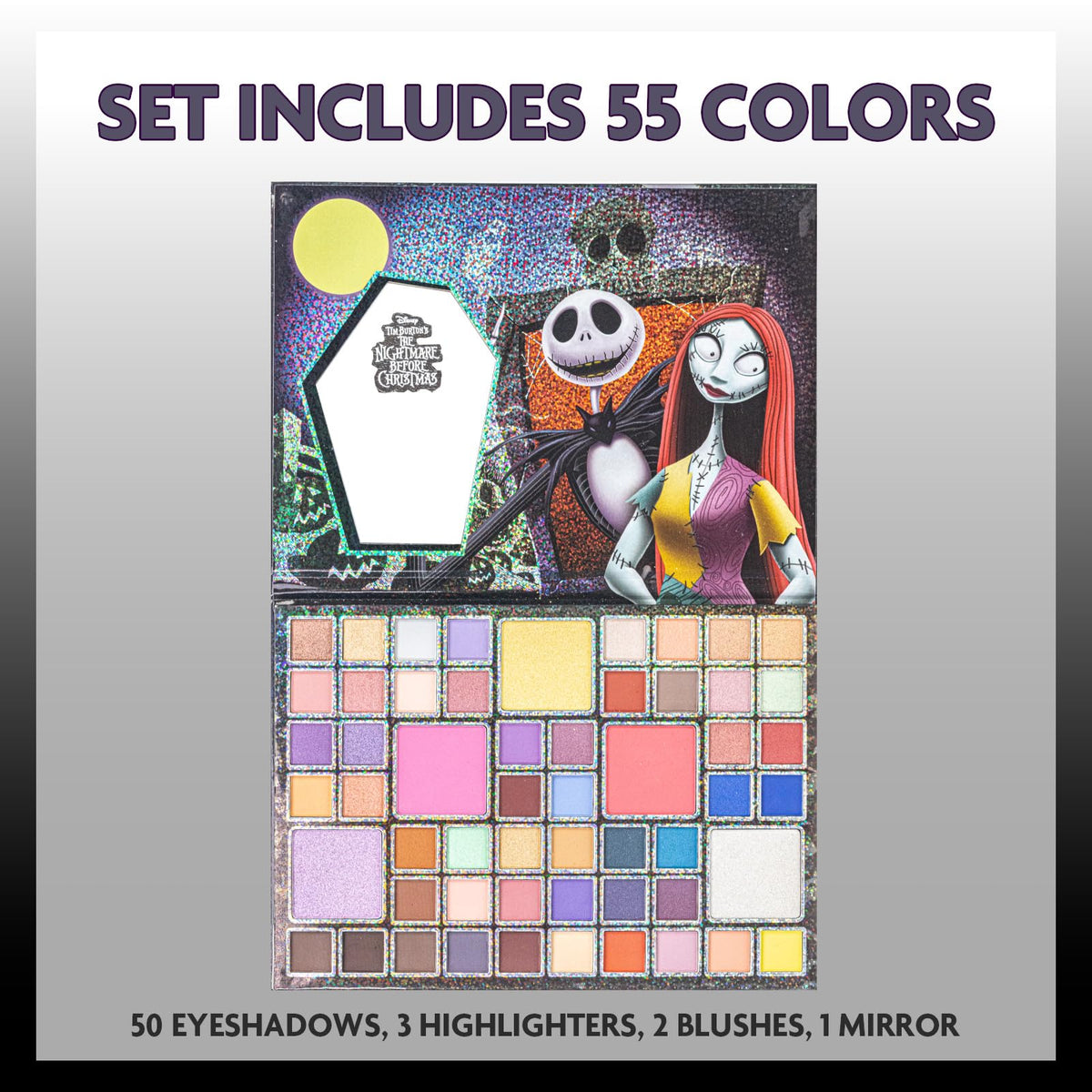 Alice in Wonderland 55-Well Face Palette, Eyeshadow, Ages 13+