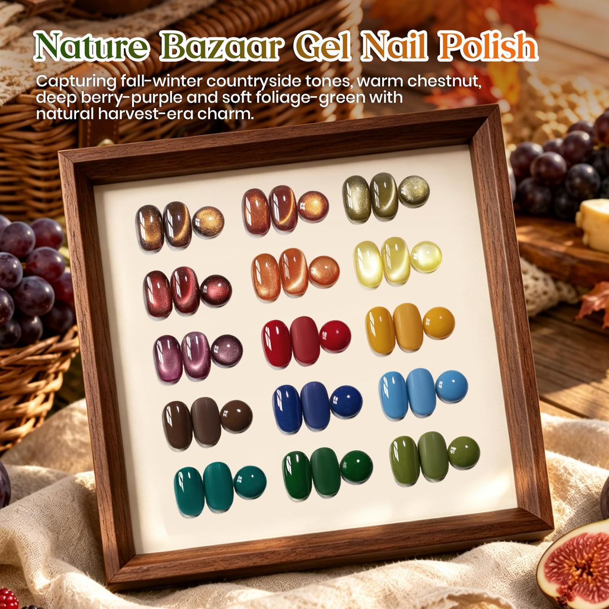 Beetles Gel Nail Polish Set, 63 PCS 55 Colors Gel Polish Kit with Base Coat