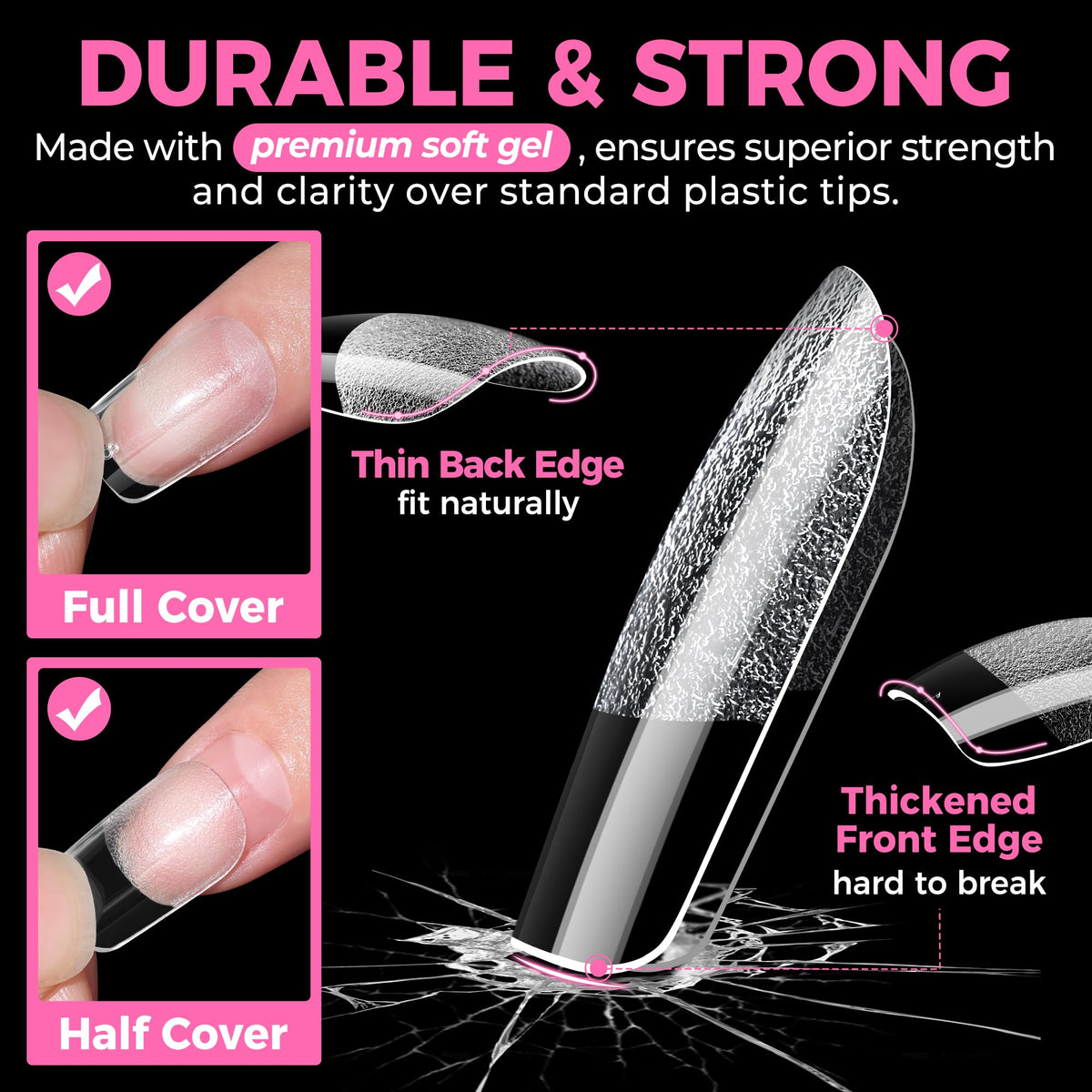 UNA GELLA Solid Nail Glue Super Strong for Press On Nails & Nail Tips 15g