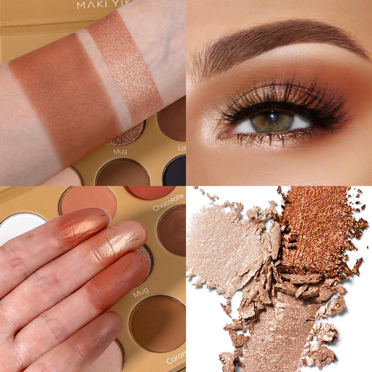 MAKI YIKA Black Red Eyeshadows Dark Red Black Grey Eye Shadows Palette