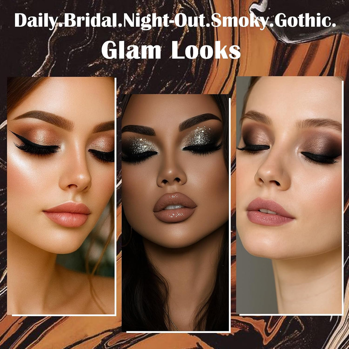 Matte Eyeshadow Palette Pro 18 Colors Pigmented Shimmer Glitter Eye Shadow Palette, Long Lasting Waterproof Dark Smokey Powder Cosmetics Pallet Halloween Valentine Gift Makeup Kit (01# Seductress)
