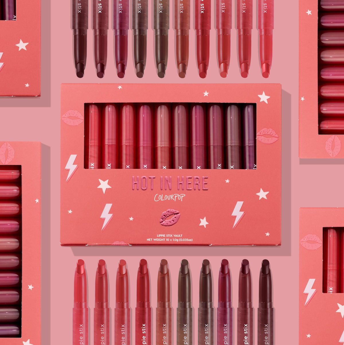 ColourPop Lippie Stix Vault - Includes 10 Nude Lipstick Shades in Matte, Matte X, Crème and Blur Finishes - Infused with a Nourishing, Non-Drying Formula - In The Nude (3.05 oz)