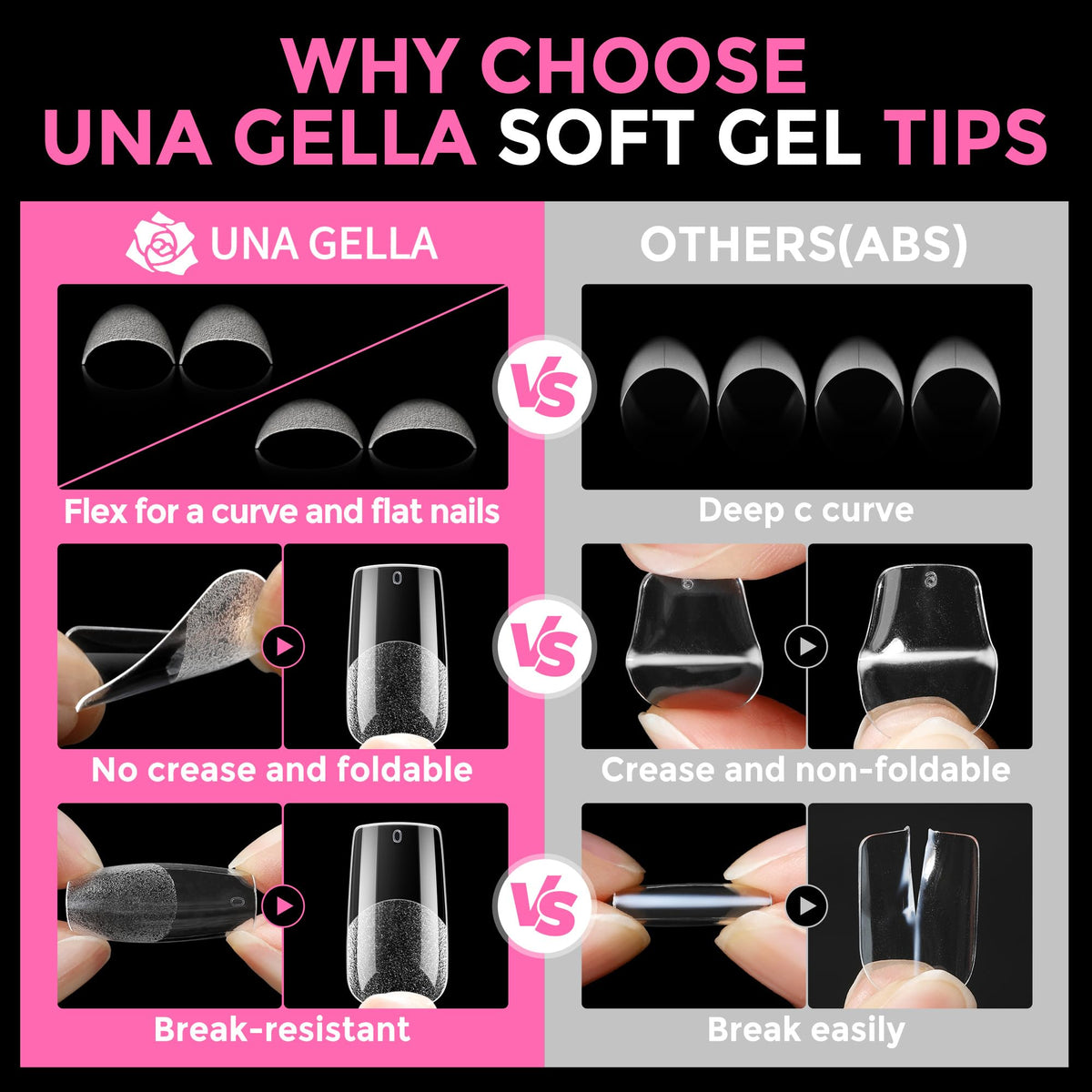 UNA GELLA Solid Nail Glue Super Strong for Press On Nails & Nail Tips 15g