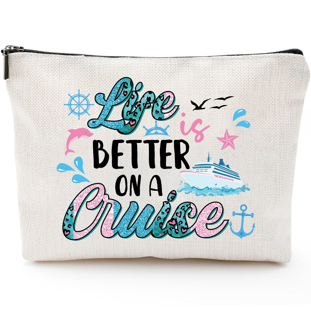 Sitsink Funny Sarcastic Gifts for Girls - Intersting Gifts for Girls Birthday. A Ray of Sarcastic Sunshine Every Single Day Makeup Bag, Cosmetic Bags Humor Sarcastic Gifts for Women Boss Coworker