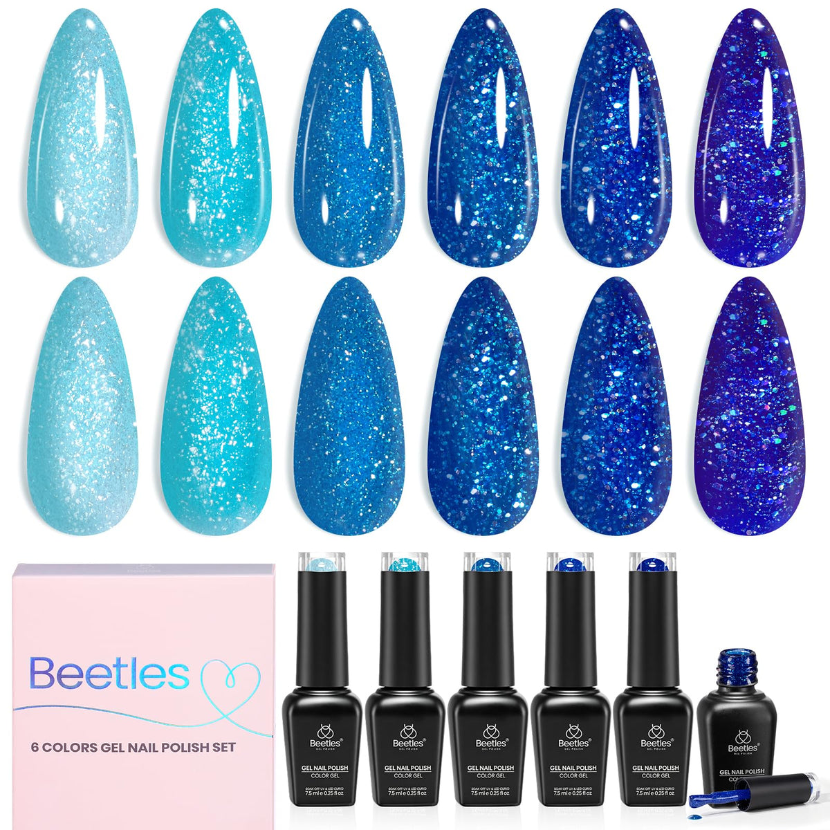 beetles Gel Polish Whispers of Love Jelly Gel Nail Polish Set, 6 Colors