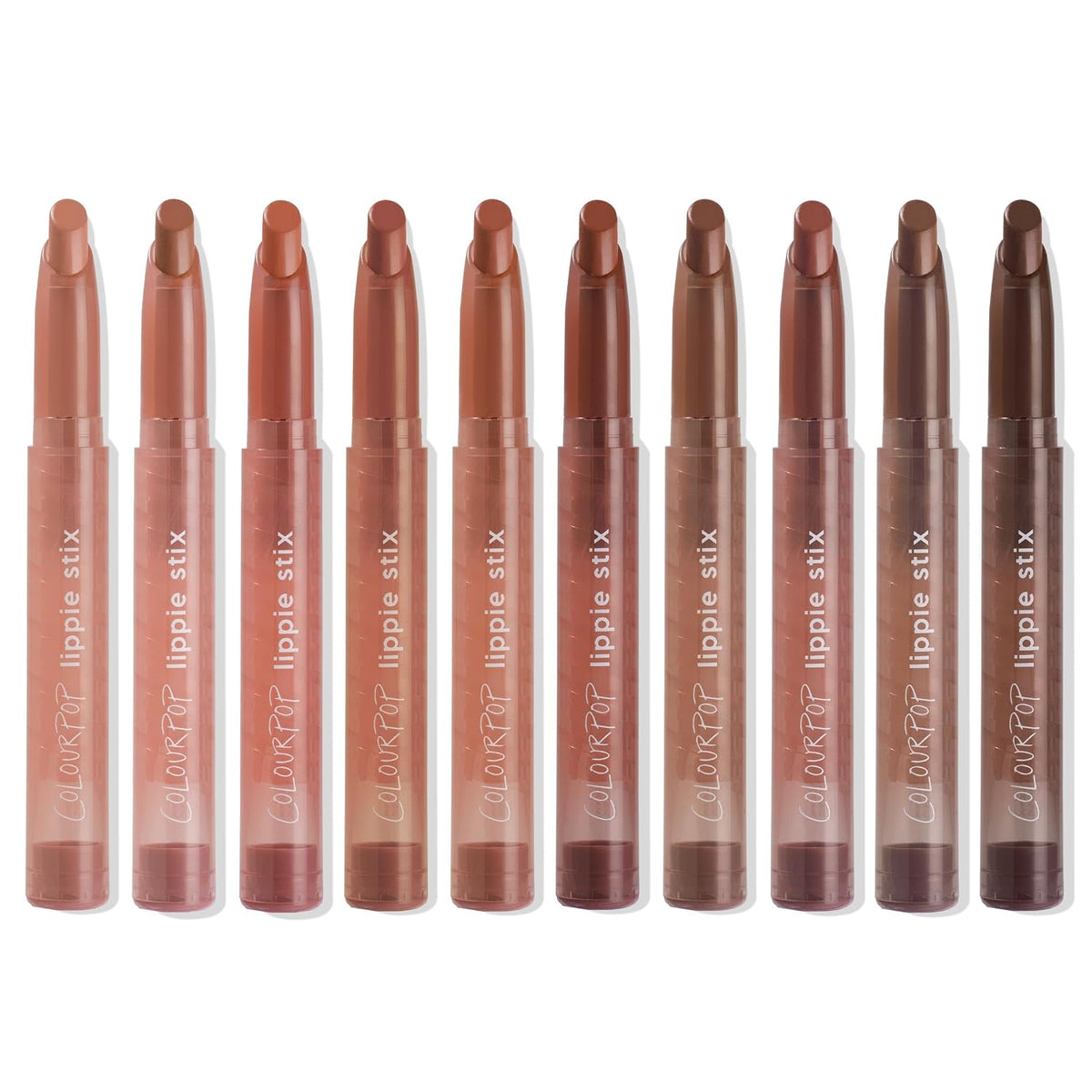 ColourPop Lippie Stix Vault - Includes 10 Nude Lipstick Shades in Matte, Matte X, Crème and Blur Finishes - Infused with a Nourishing, Non-Drying Formula - In The Nude (3.05 oz)