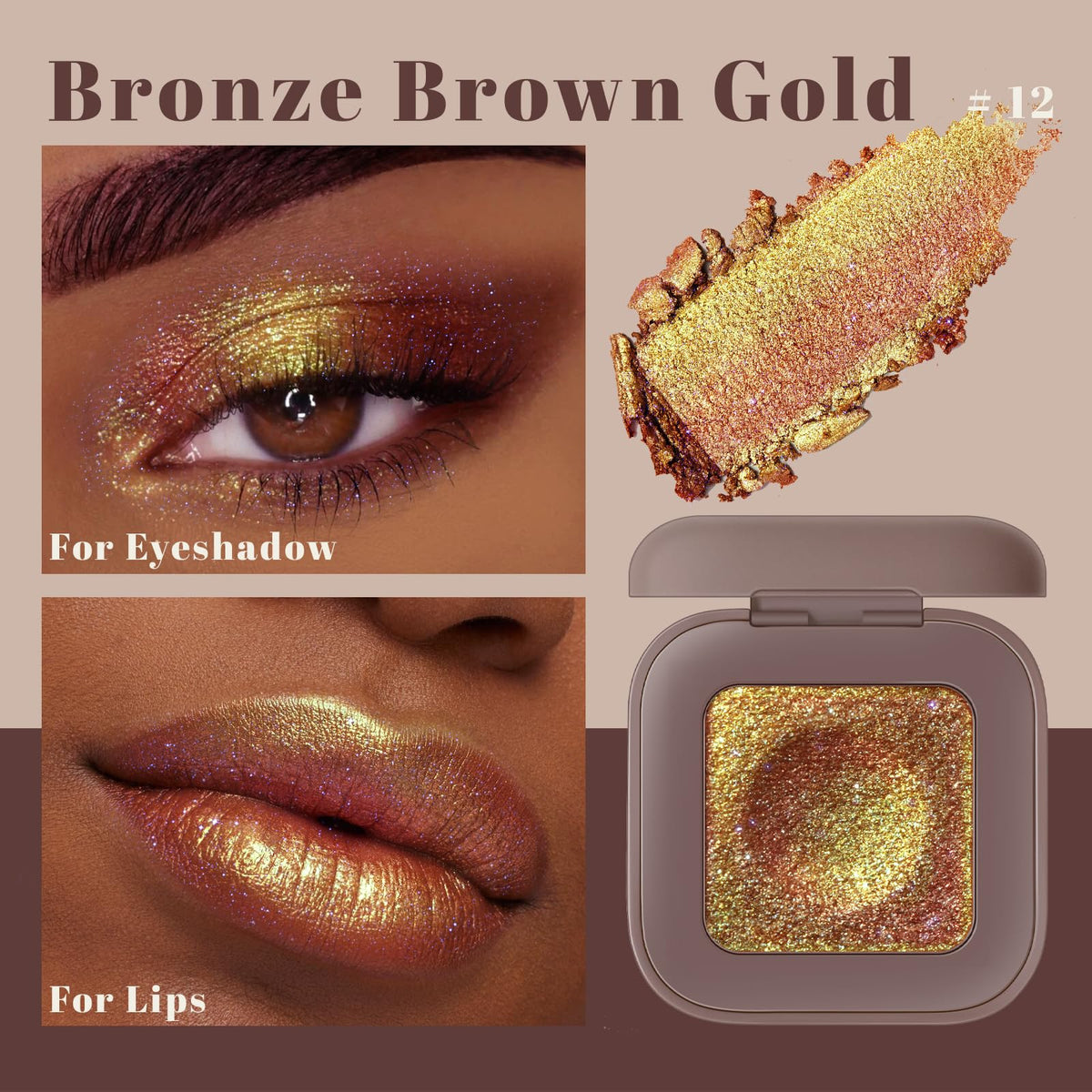 Noerrors Duochrome Plum Mauve Green Blue Glitter Eyeshadow Palette, Holographic Chameleon Rich Color Shimmer Metallic Eye Shadow, Color Shift Sparkle Iridescent Eye Brightener Fairy Makeup for Rave#02
