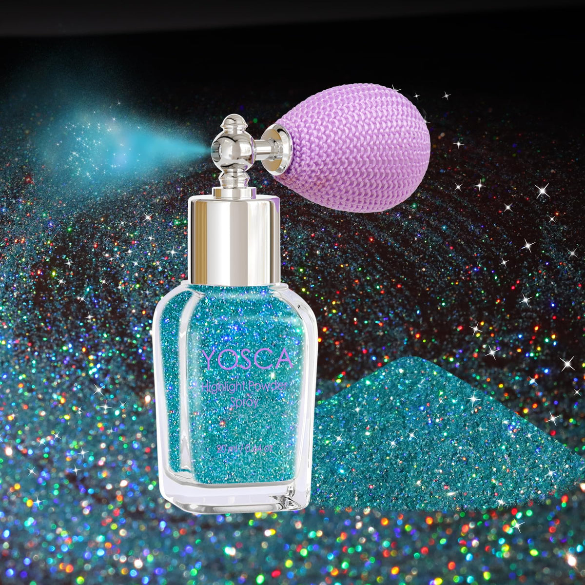 Yosca Body Glitter Spray, 30ML Holographic Body Shimmer Powder Hair Spray