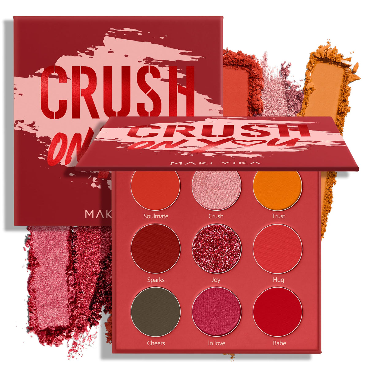 MAKI YIKA Black Red Eyeshadows Dark Red Black Grey Eye Shadows Palette