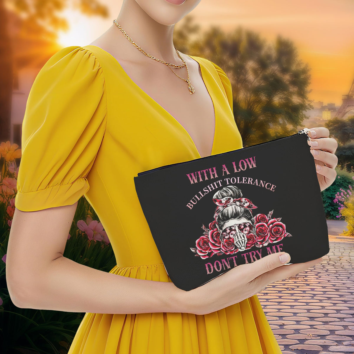 Retro Pinup Makeup Bag for Women, Vintage Pop Art Cosmetic Pouch, Sassy Funny Gifts for Girls, Bold Sarcastic Toiletry Bag, Unique Present