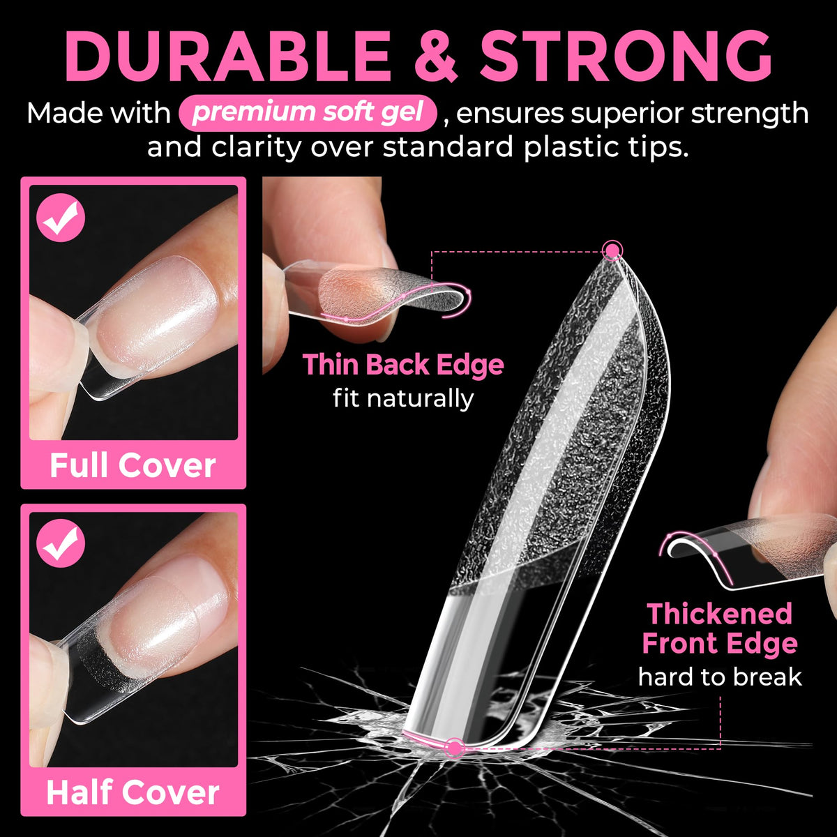 UNA GELLA Solid Nail Glue Super Strong for Press On Nails & Nail Tips 15g