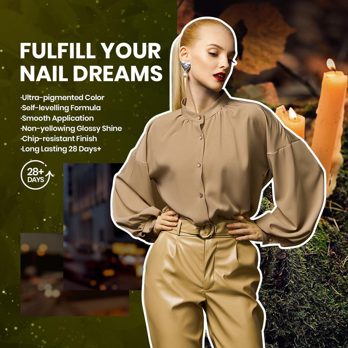 Beetles Fall Gel Nail Polish Set, 20 Colors Orange Yellow Brown