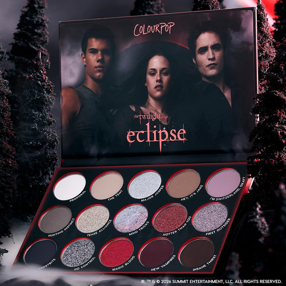 ColourPop x The Twilight Saga Eclipse Eyeshadow Palette - Limited Edition 15-Shade Matte, Metallic & Glitter Eyeshadow Palette - High-Pigment Eye Makeup with a Long-Wearing Formula (0.63 oz)
