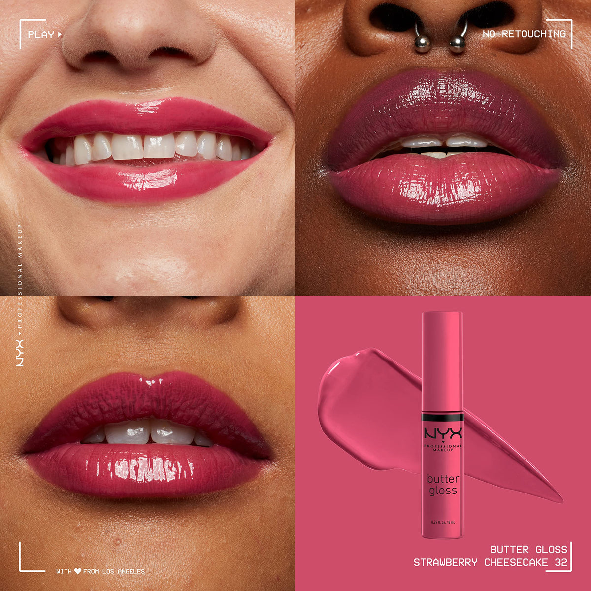 NYX PROFESSIONAL MAKEUP Butter Gloss, Non-Sticky Lip Gloss - Rocky Road (Wine)