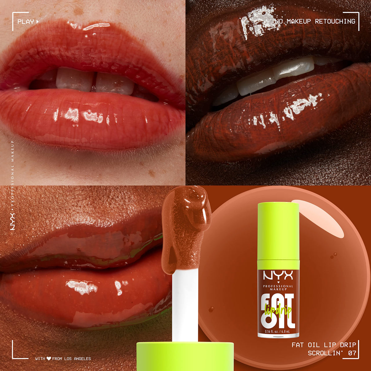 NYX PROFESSIONAL MAKEUP Fat Oil Lip Drip, Moisturizing Lip Oil Gloss, Vegan Tinted Formula, Up to 12 HR Hydration - Missed Call (Sheer Pink)