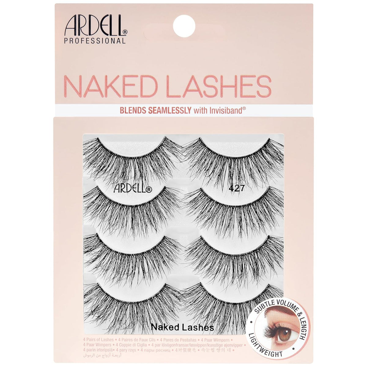 Ardell Naked Lashes 421 Subtle Volume Natural Look False Eyelashes, 4 Pairs