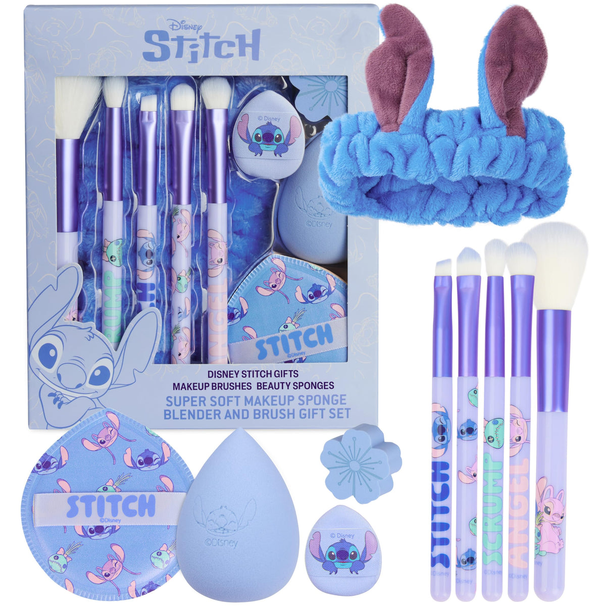 Get Trend Hello Kitty Sanrio Makeup Brush Sponge Set for Girls, Teens with Headband Powder Puffs Soft Brushes Beauty Sponges, Kawaii Gifts for Girls (Pink Hello Kitty)