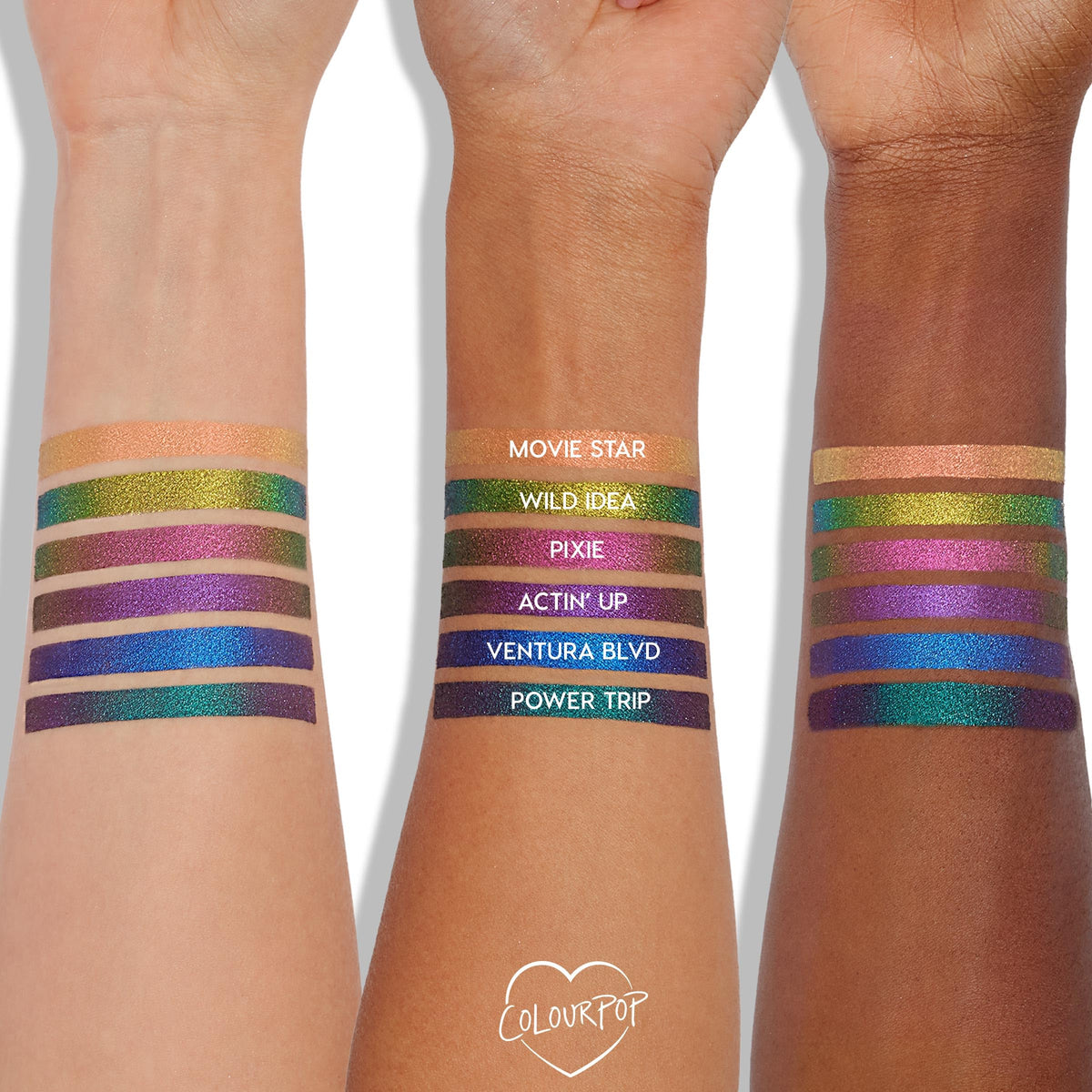 ColourPop Crème Gel Waterproof Chrome Eyeliner - 18HR Wear, Ultra-Pigmented Eyeliner Pencil with Matte & Metallic Finishes - Smudge-Proof, Vegan & Cruelty-Free - Power Trip (0.01 oz)