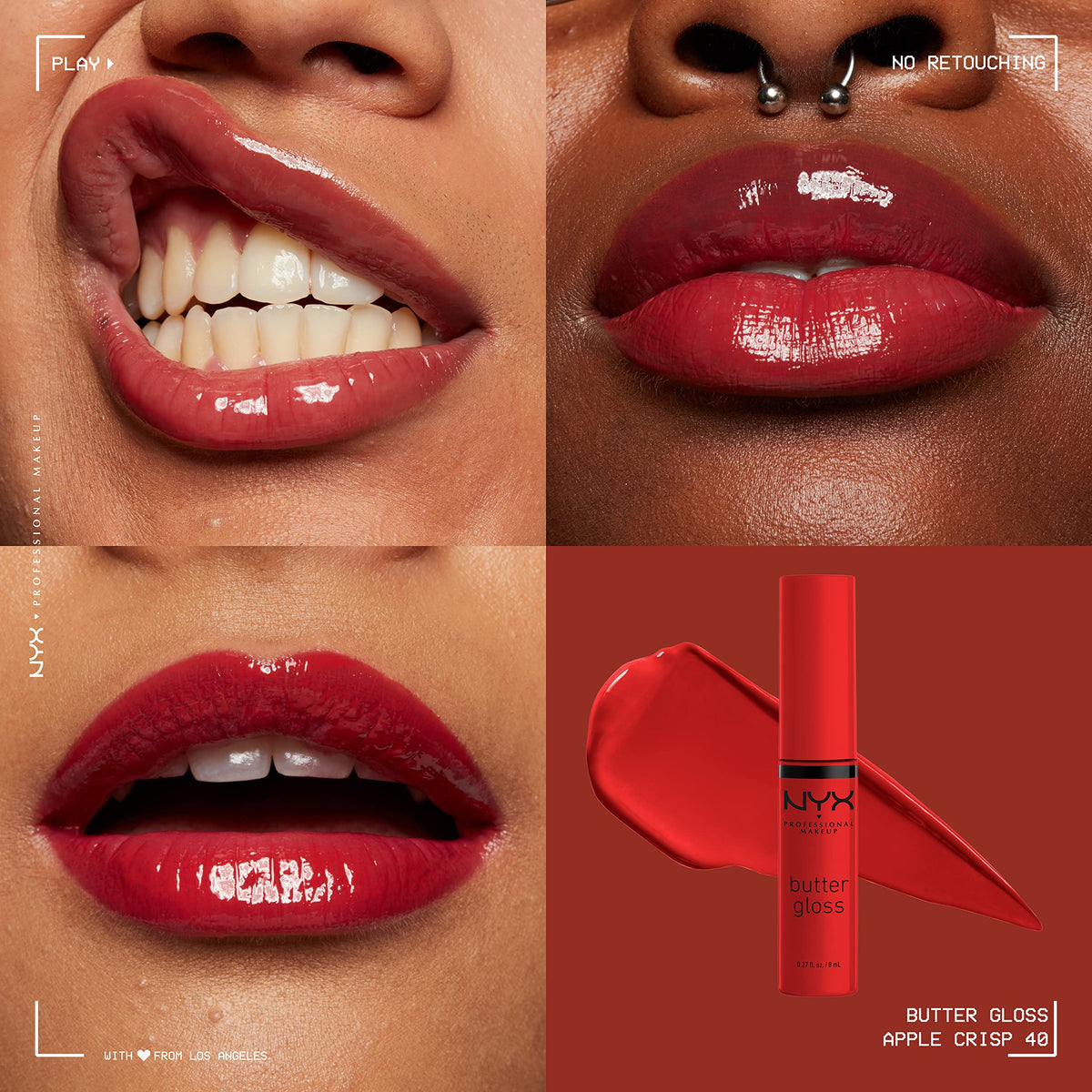 NYX PROFESSIONAL MAKEUP Butter Gloss, Non-Sticky Lip Gloss - Rocky Road (Wine)