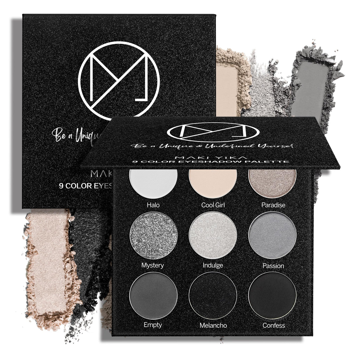MAKI YIKA Black Red Eyeshadows Dark Red Black Grey Eye Shadows Palette
